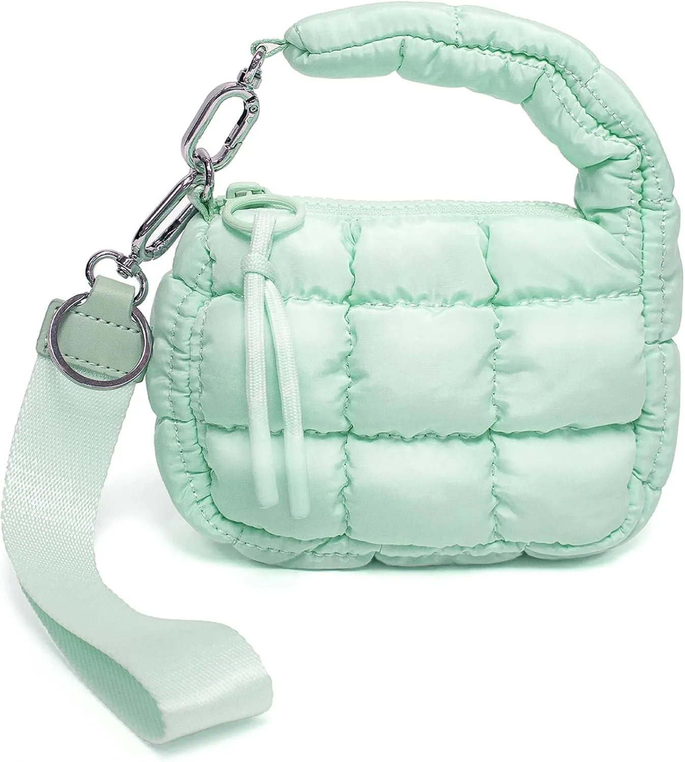 Mini Quilted Wristlet Bag for Women, Puffer Handbags,Evening Bags,Charm Lipstick Bag,Cute bag Charm for Gift