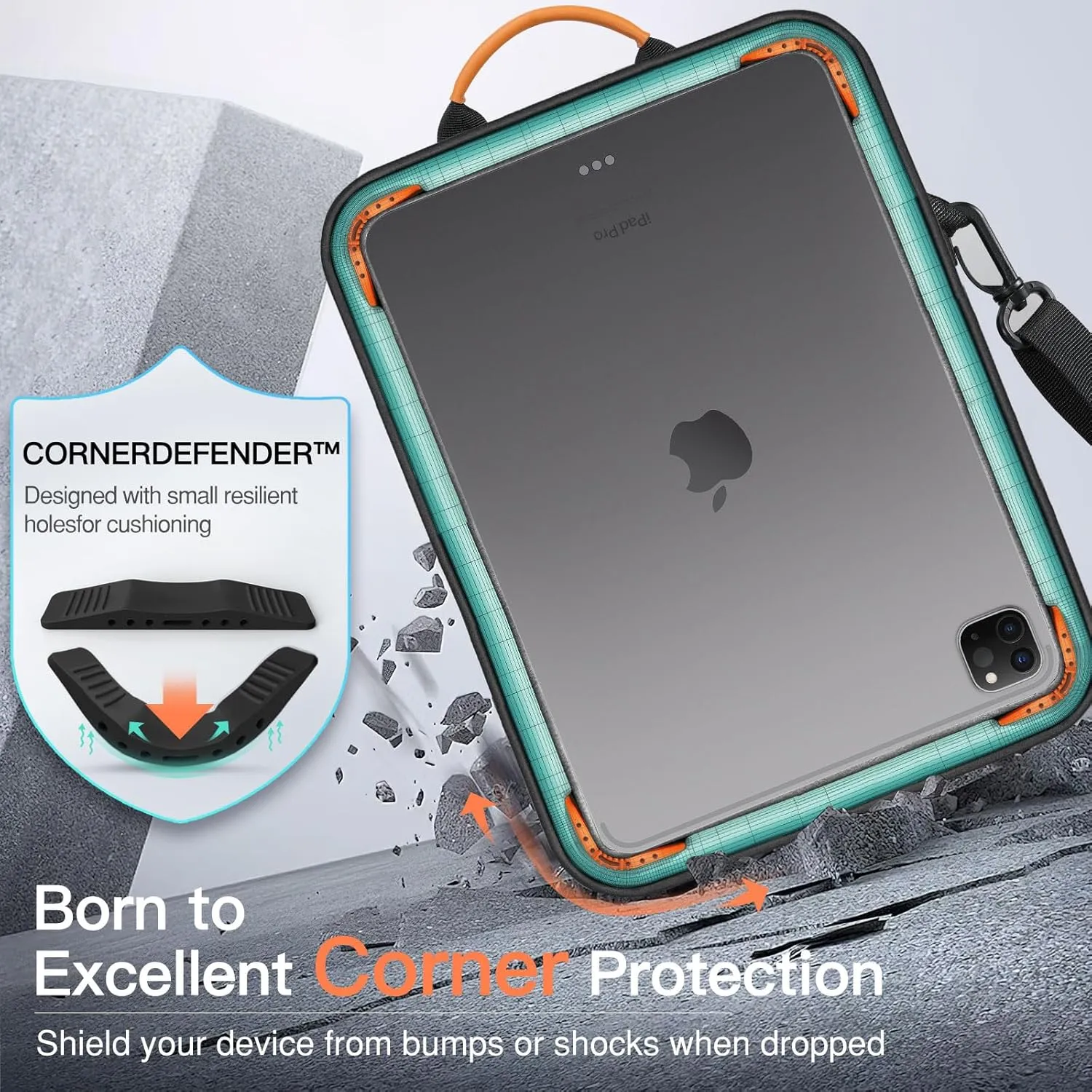 MoKo 12.9 Inch Tablet Sleeve Bag,Fits with 13 Inch New iPad Pro M4 & Air M2 2024,iPad Pro 12.9 M2&M1,Surface Laptop Go 12.4,Galaxy Tab S8 /S9  12.4,Handle Carrying Case with Shoulder Strap,Black &Gray