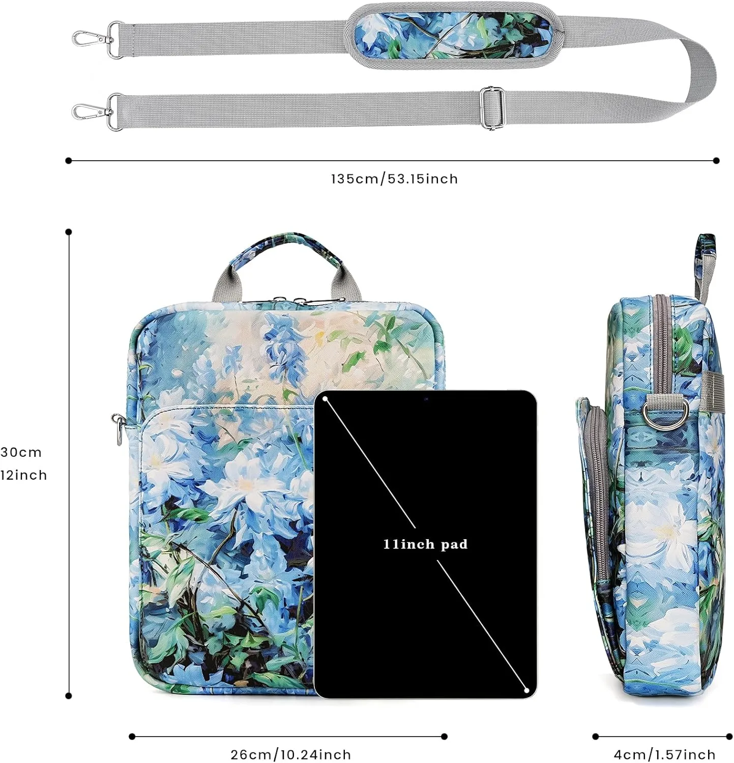 MOLSHINE 9-11.6 Inch Tablet Sleeve Bag Pouch with Handle & Shoulder Strap,Carrying Case for Laptop,iPad,Samsung Galaxy Tab