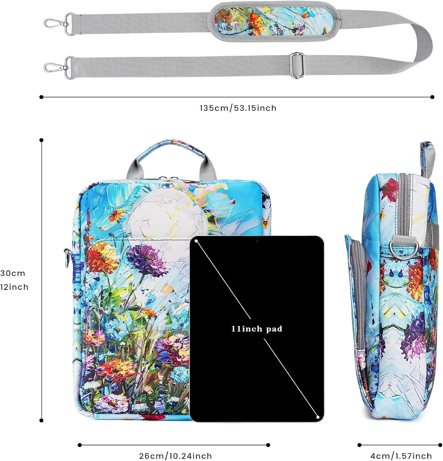 MOLSHINE 9-11.6 Inch Tablet Sleeve Bag Pouch with Handle & Shoulder Strap,Carrying Case for Laptop,iPad,Samsung Galaxy Tab