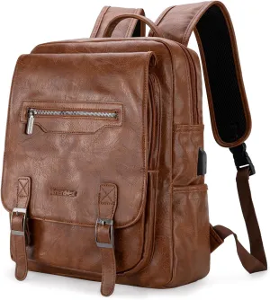 Montana West Laptop Backpack Purse for Women Men Unisex Vintage Backpack Casual Daypack for Travel Work with USB Charging Port