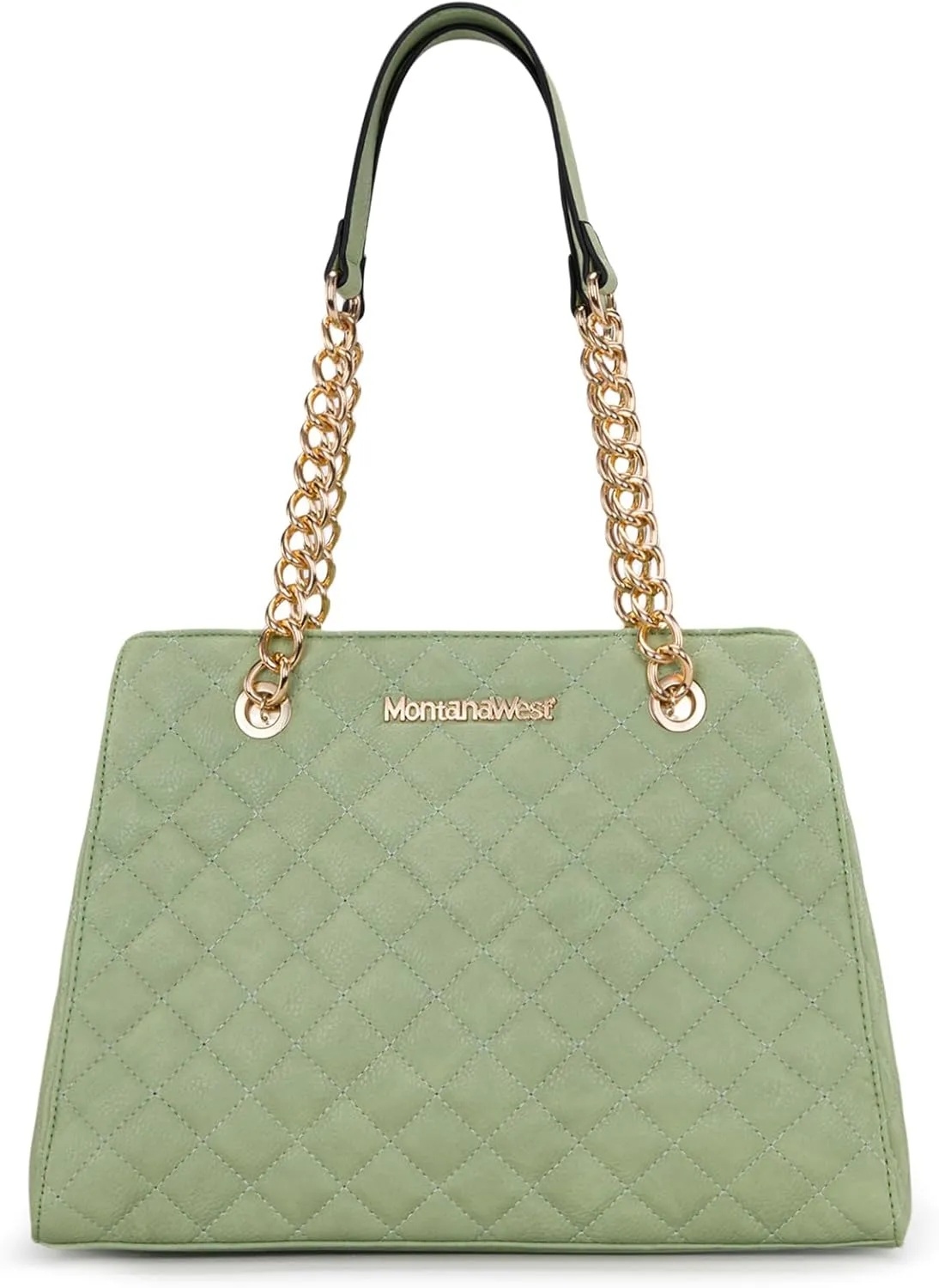 Montana West MEDIUM Tote Bag for Women Quilted Chain Handbags Shoulder Purse