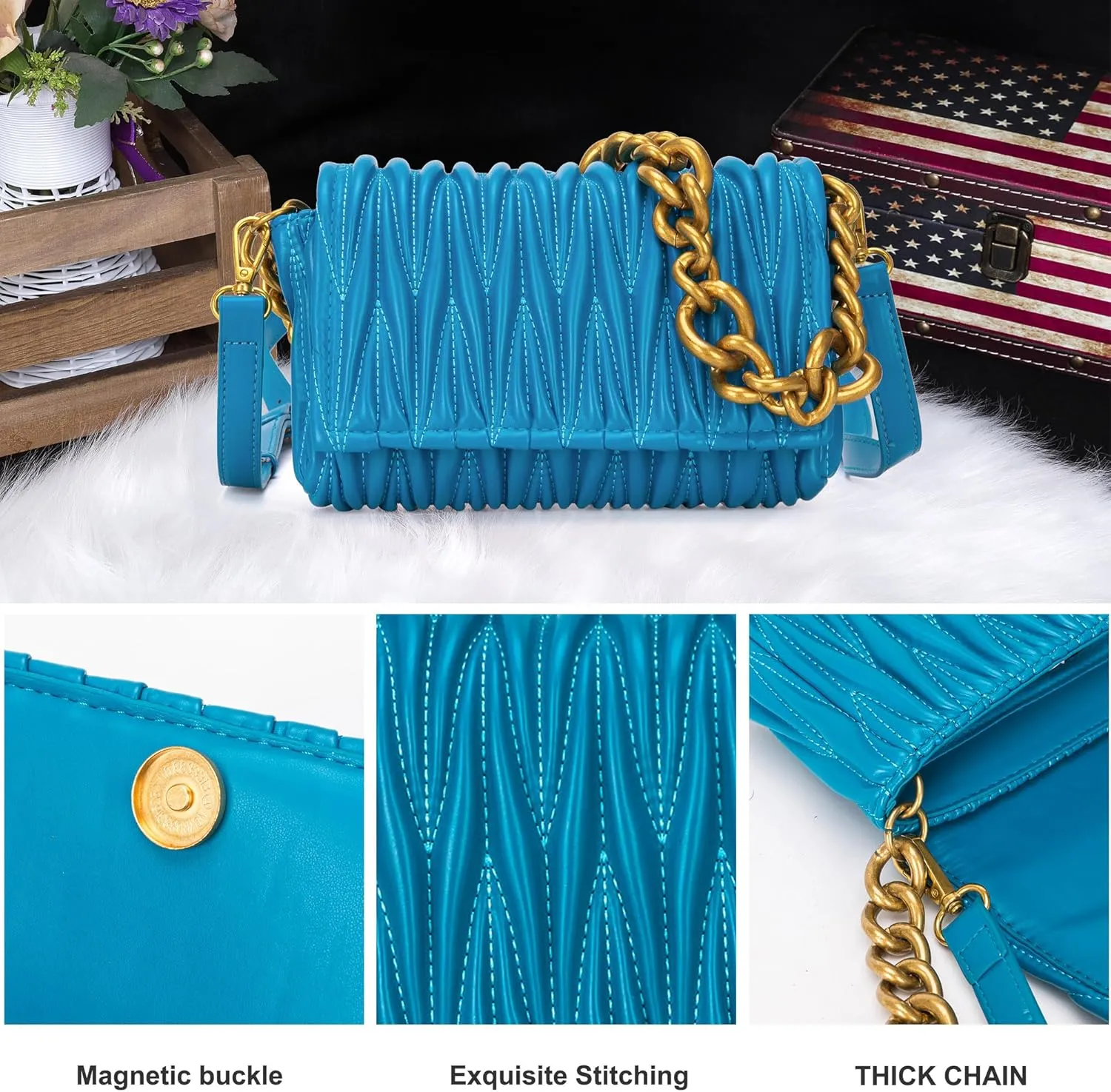 Montana West Quilted Handbags for Women Crossbody Bags Trendy Small Purses and Top Handle Handbags