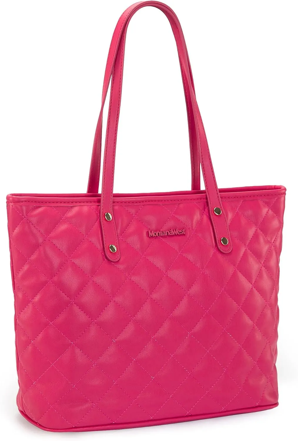 Montana West Quilted Tote Bag for Women Large Shoulder Bag Fashion Handbags with Top Zipper