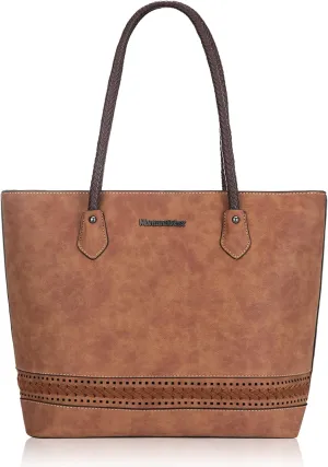 Montana West Woven Tote Bags for Women Medium Purses and Handbags with Concealed Carry Back Zipper Pocket