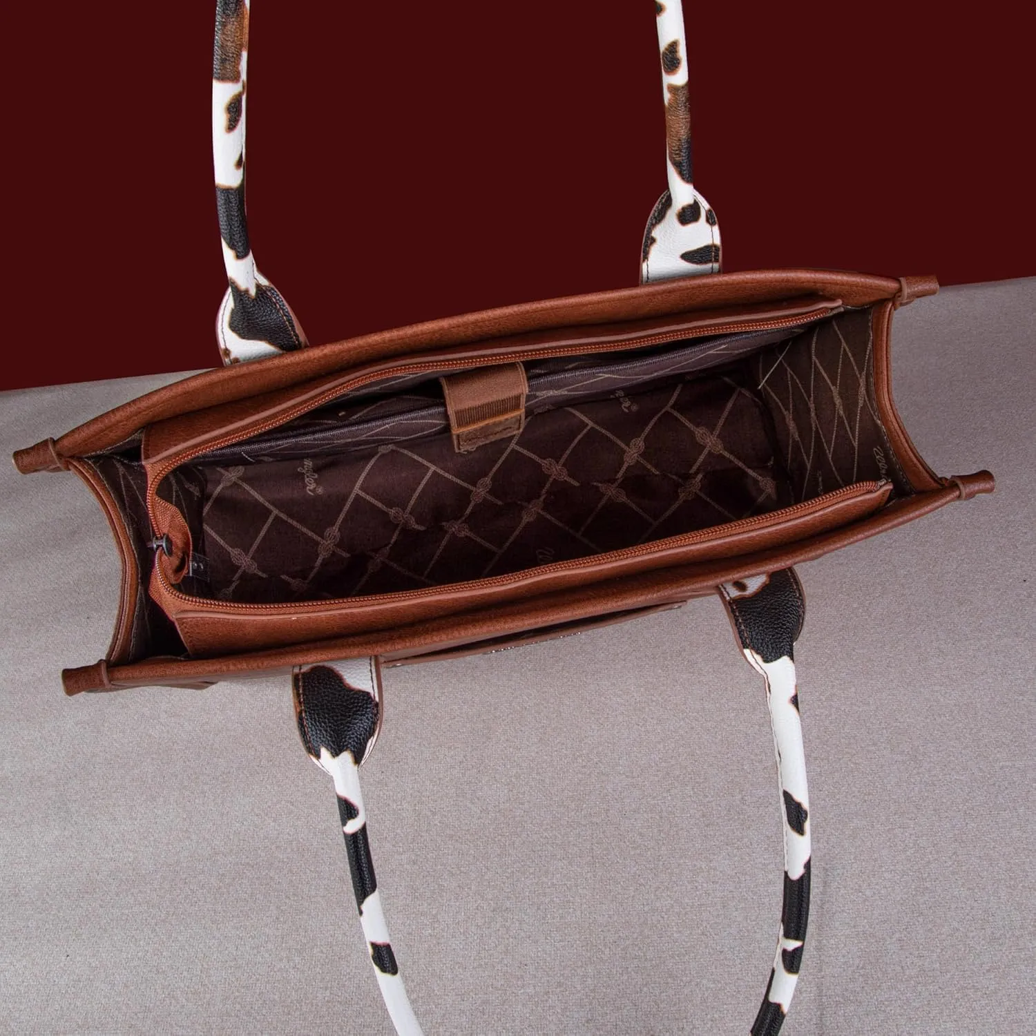 Montana West × Wrangler Tote Bag for Women Western Cow Print Purse Designer Top Handle Handbags