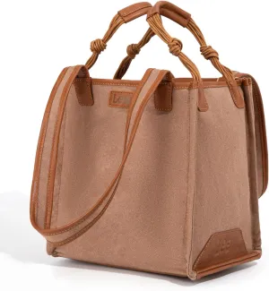 Montana West x Lee Canvas Tote Bag for Women Square Shoulder Handbag with Multiple Pockets for Work