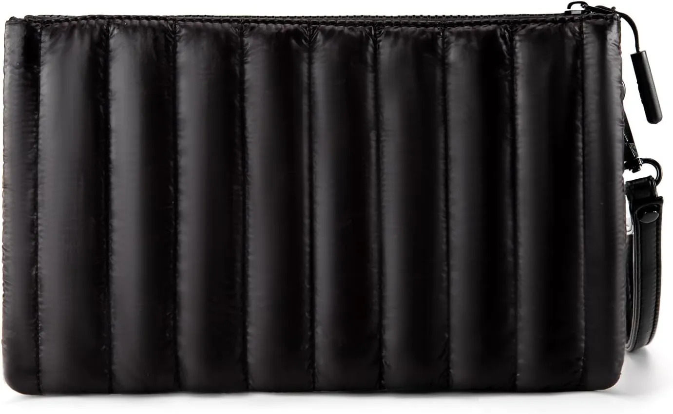 Montana West x Lee Large Wristlet Purse for Women Quilted Puffer Clutch Slim Wallet Handbags Holder Cell Phone Organizer