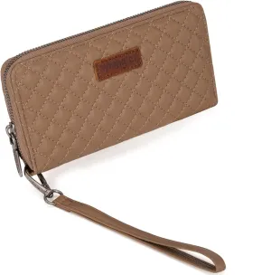 Montana West X Wrangler Large Quilted Wallet for Women with a Detachable Wristlet & Rfid Lining