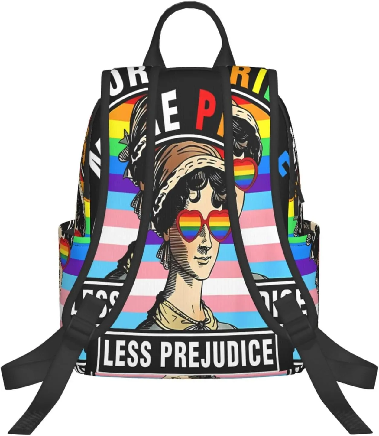 More Pride Less Prejudice LGBT Rainbow Gay Travel Laptop Backpack Casual Backpacks Double Shoulder Daypack Notebook Rucksack Work Bags Sports Bag for Gym Hiking Camping Beach