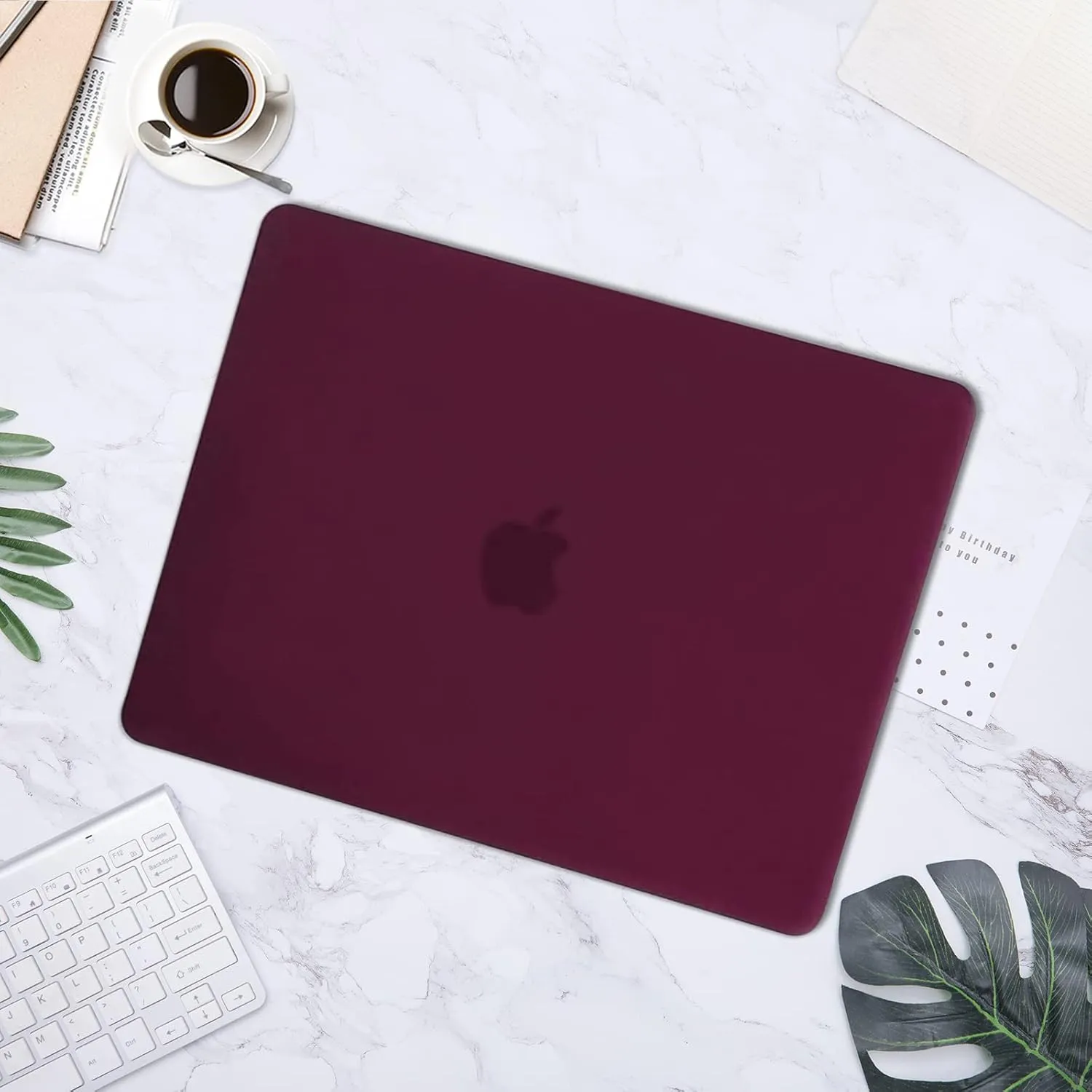MOSISO Compatible with MacBook Pro 13 inch Case M2 2025, 2024, 2023-2016 A2338 M1 A2251 A2289 A2159 A1989 A1708 A1706, Plastic Hard Case&Bag&Keyboard Skin&Webcam Cover&Screen Protector, Marsala Red
