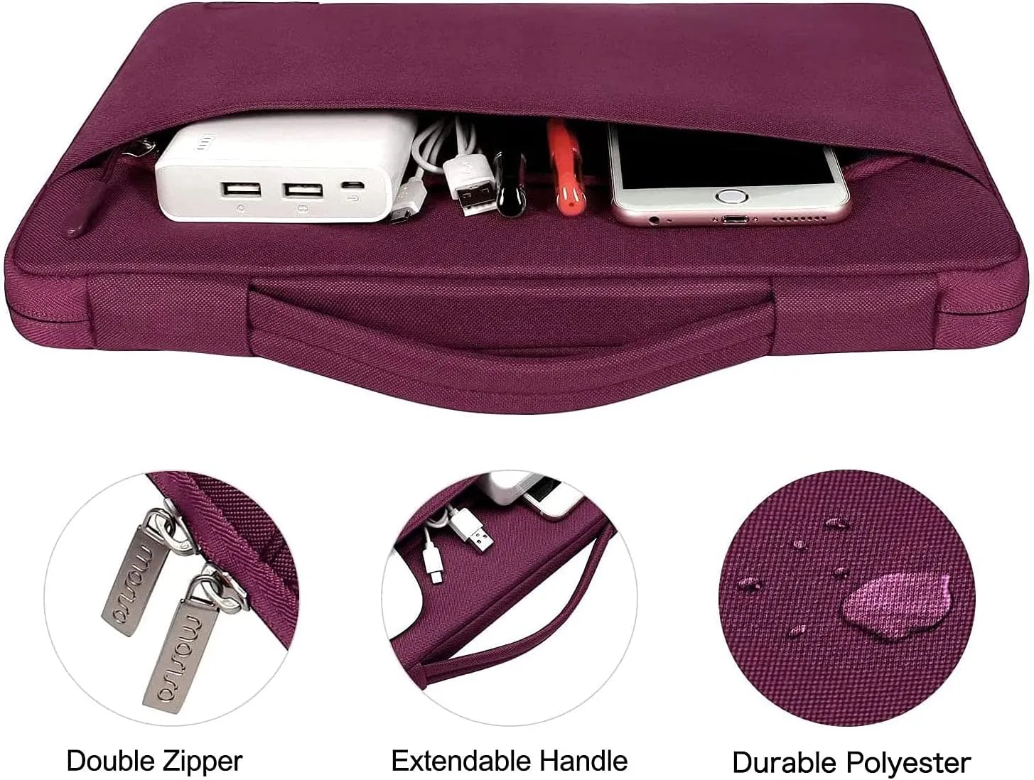MOSISO Compatible with MacBook Pro 13 inch Case M2 2025, 2024, 2023-2016 A2338 M1 A2251 A2289 A2159 A1989 A1708 A1706, Plastic Hard Case&Bag&Keyboard Skin&Webcam Cover&Screen Protector, Marsala Red