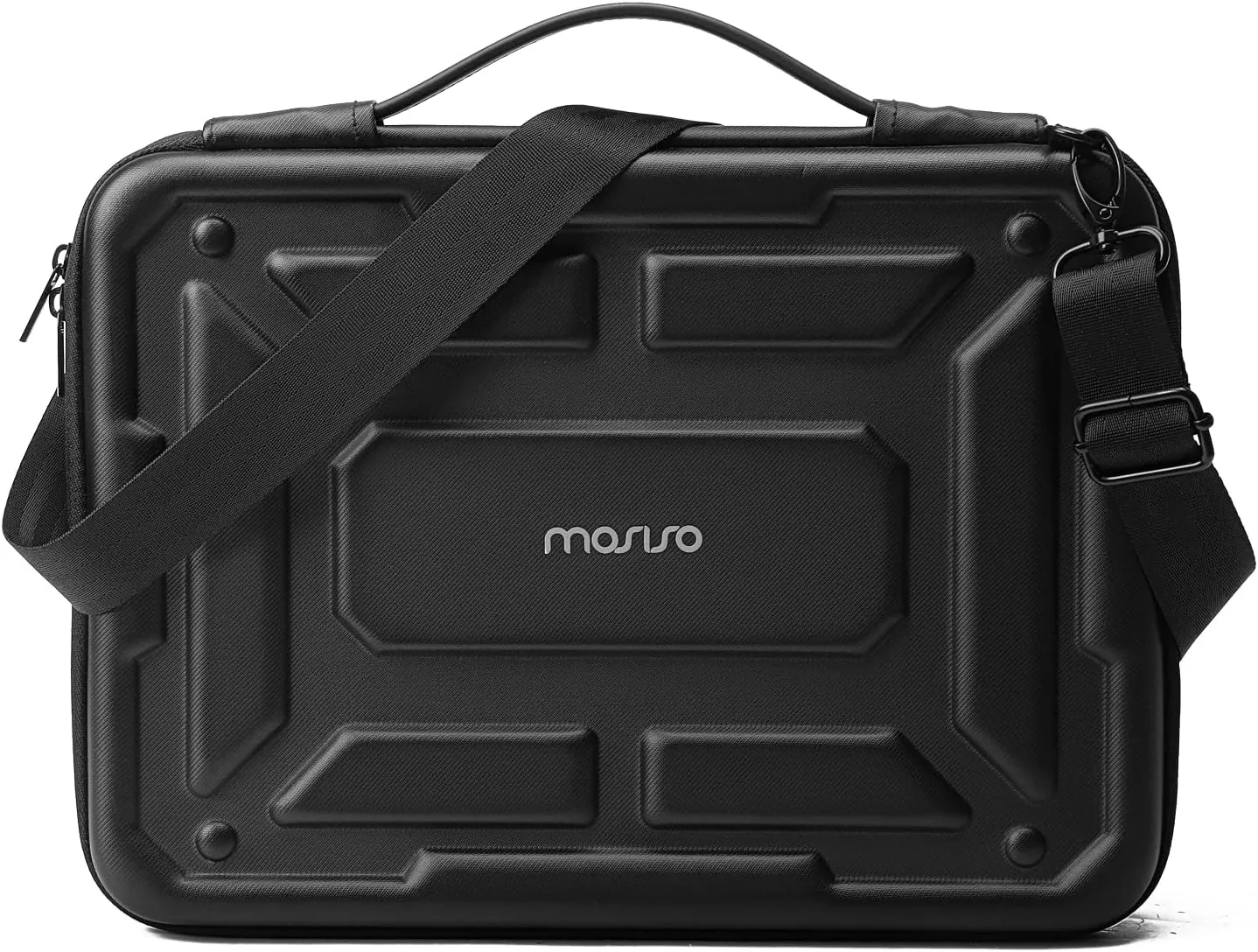 MOSISO Laptop Shoulder Bag Compatible with MacBook Air 13 inch M4 M3 M2 M1 / Pro 13 M2 M1, Waterproof Shockproof Carrying Case Bag, Black