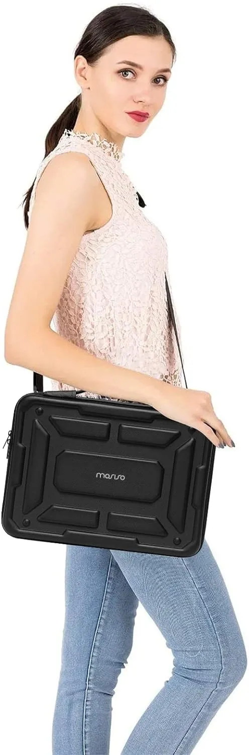 MOSISO Laptop Shoulder Bag Compatible with MacBook Air 13 inch M4 M3 M2 M1 / Pro 13 M2 M1, Waterproof Shockproof Carrying Case Bag, Black