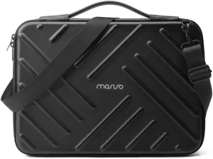 MOSISO Laptop Shoulder Bag Compatible with MacBook Pro 14 inch 2023 2022 2021 Release M3 A2918 A2992 M2 A2779 M1 A2442 Pro/Max Chip, Waterproof Shockproof Diagonal Stripe Case Bag, Black