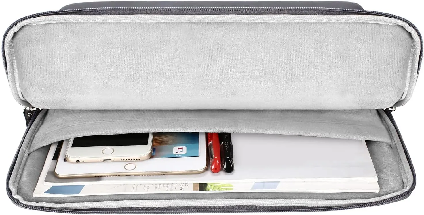 MOSISO Laptop Sleeve Bag 13.3 inch Compatible with MacBook Air/Pro, 13-13.3 inch Notebook, Compatible with MacBook Pro 14 2025-2021 M4 M3 M2 M1, PU Leather Padded Bag Waterproof Case, Space Gray