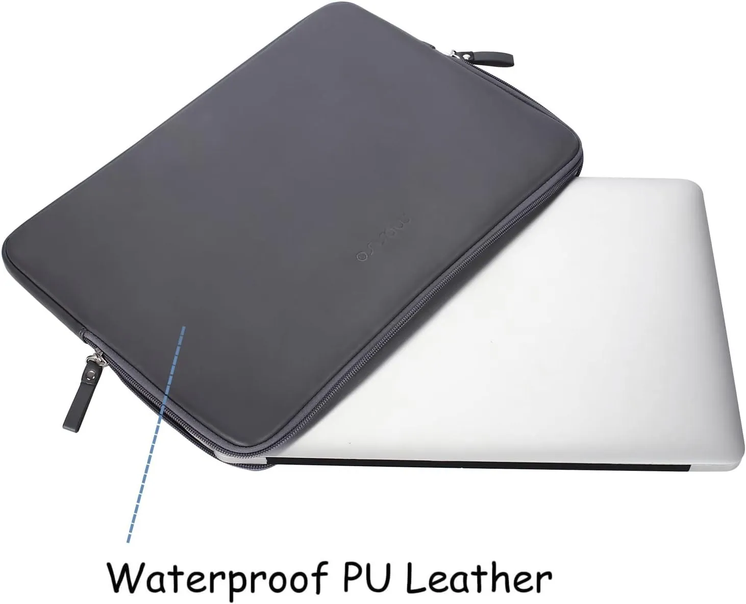 MOSISO Laptop Sleeve Bag 13.3 inch Compatible with MacBook Air/Pro, 13-13.3 inch Notebook, Compatible with MacBook Pro 14 2025-2021 M4 M3 M2 M1, PU Leather Padded Bag Waterproof Case, Space Gray