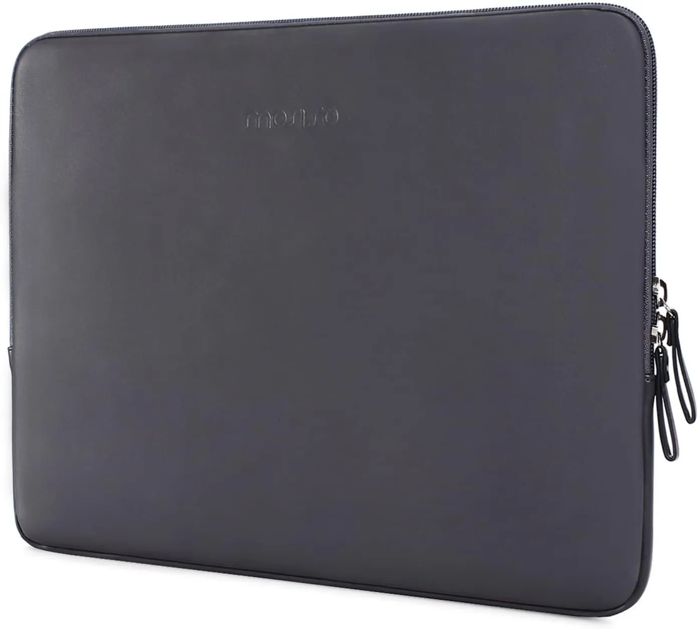 MOSISO Laptop Sleeve Bag 13.3 inch Compatible with MacBook Air/Pro, 13-13.3 inch Notebook, Compatible with MacBook Pro 14 2025-2021 M4 M3 M2 M1, PU Leather Padded Bag Waterproof Case, Space Gray