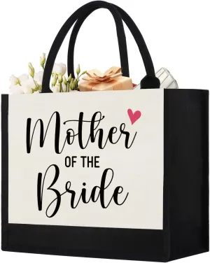 Mother of the Bride Gifts for Wedding Day from Bride Groom, Bridal Shower Gifts, Mother of the Groom Tote Bag Reusable Grocery Bags