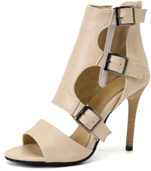 MRKEWUNEY High Heel Booties for Women Peep Toe Lace Up Pumps Summer Fashion Booties for Women