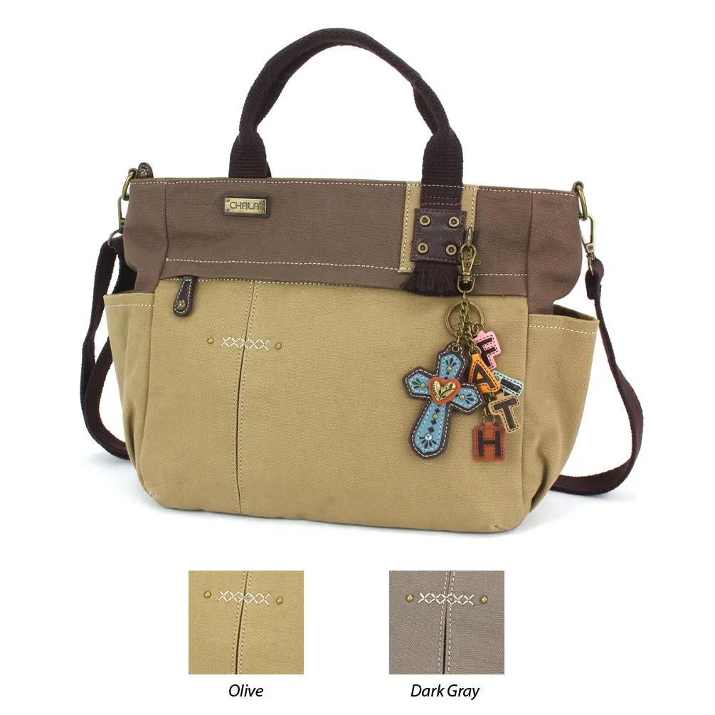 Multi Pocket Tote - Charming Charms Cross FAITH