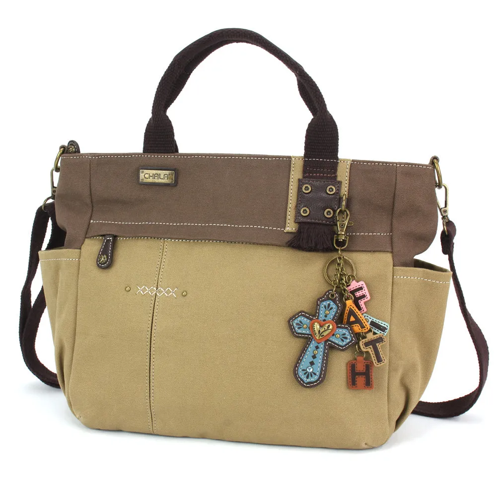 Multi Pocket Tote - Charming Charms Cross FAITH