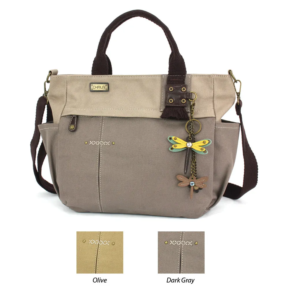 Multi Pocket Tote - Mini Keychain Dragonfly Yellow