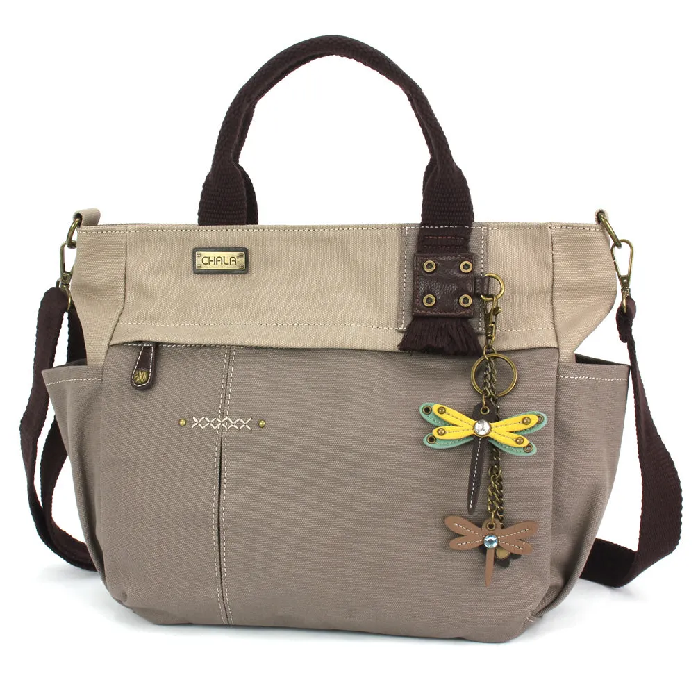 Multi Pocket Tote - Mini Keychain Dragonfly Yellow