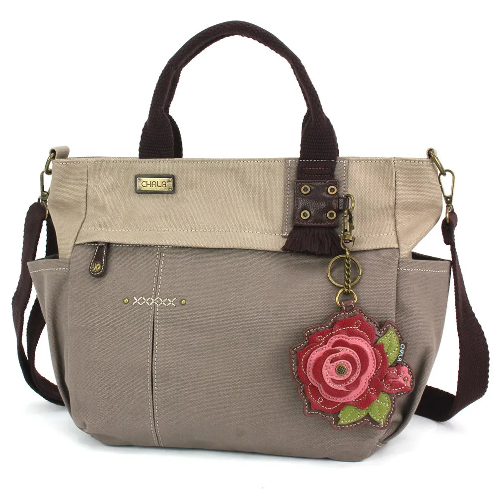 Multi Pocket Tote - Rose Red