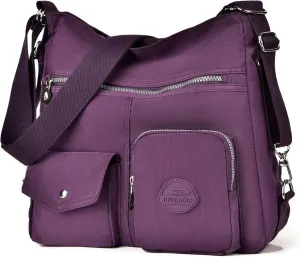 Multipurpose Hobo Purse for Women with Antitheft RFID, Waterproof Nylon Crossbody Bag Shoulder Handbag, Convertible Backpack