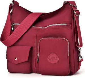 Multipurpose Hobo Purse for Women with Antitheft RFID, Waterproof Nylon Crossbody Bag Shoulder Handbag, Convertible Backpack