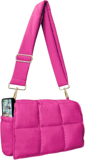 NAARIIAN Crossbody Bag for Women Quilted Puffer Purse Fashion Lightweight Travel Handbags Cute Small Shoulder Bag