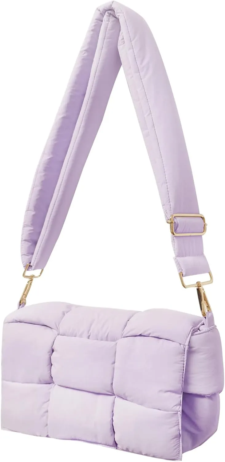 NAARIIAN Shoulder bags for women, Light-weight small puffer purses waterproof, hand-woven puffy bag crossbody handbag