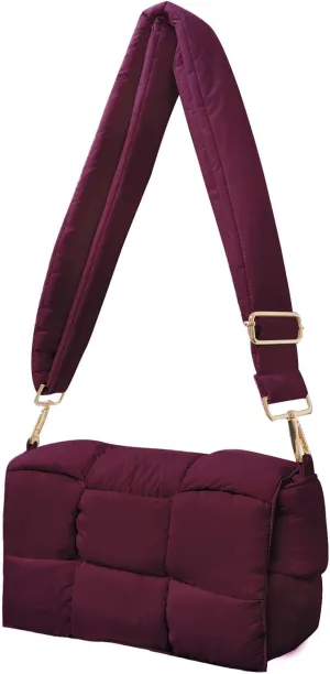 NAARIIAN Shoulder bags for women, Light-weight small puffer purses waterproof, hand-woven puffy bag crossbody handbag