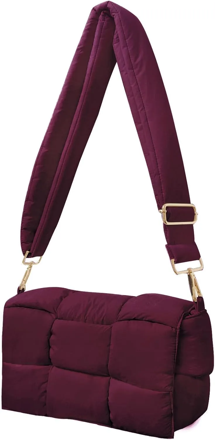 NAARIIAN Shoulder bags for women, Light-weight small puffer purses waterproof, hand-woven puffy bag crossbody handbag