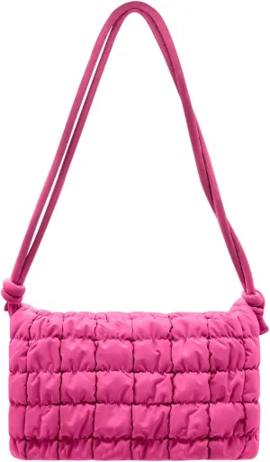 NAARIIAN Small Shoulder handbag for Women, Puffy Cute Purses Quilted Crescent Hobo Clutch Top-Handle