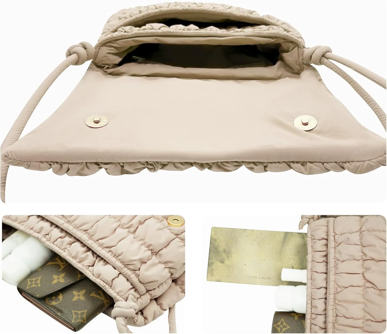 NAARIIAN Small Shoulder handbag for Women, Puffy Cute Purses Quilted Crescent Hobo Clutch Top-Handle
