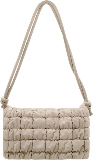 NAARIIAN Small Shoulder handbag for Women, Puffy Cute Purses Quilted Crescent Hobo Clutch Top-Handle