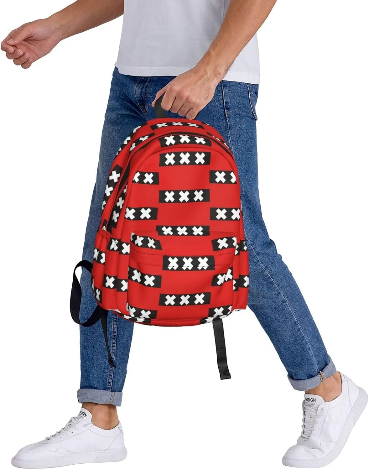 Netherlands Holland Flag Large Travel Backpack Casual Backpacks Laptop Daypack Working Rucksack Lightweight Back Pack Sports Bag with Adjustable Shoulder Strap