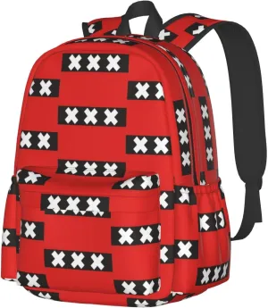 Netherlands Holland Flag Large Travel Backpack Casual Backpacks Laptop Daypack Working Rucksack Lightweight Back Pack Sports Bag with Adjustable Shoulder Strap