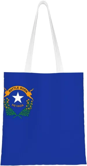 Nevada State Flag print Canvas Tote Bag for Women,Womens Purse Handbags for Travel Beach Nurse College Gift