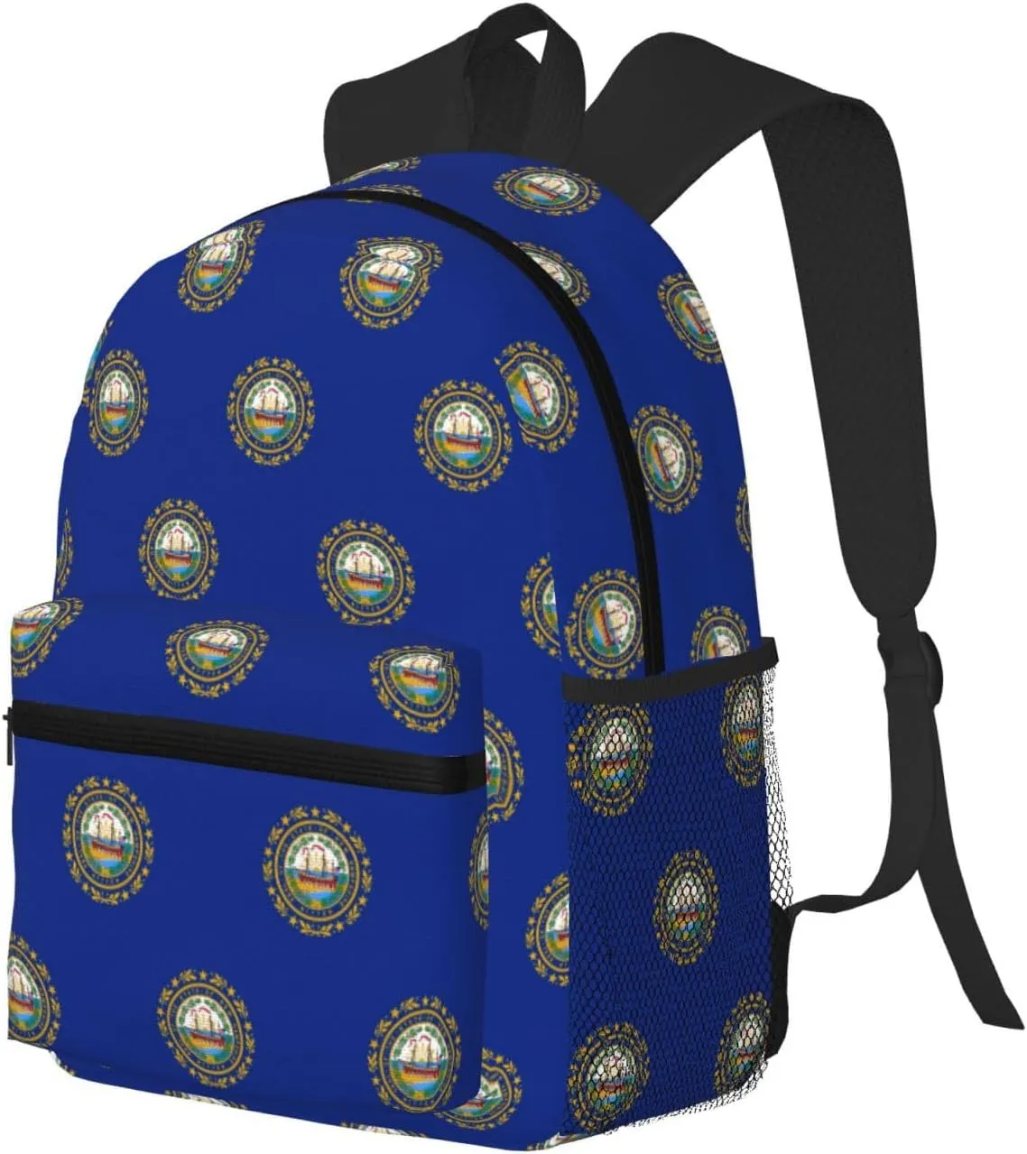 New Hampshire State Flag Fashion Backpack,Casual Daypack Backpacks For Men Women, Laptop Bag Travel Hiking Camping