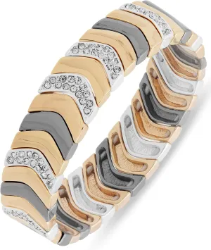 Nine West Women's Boxed Tri Tone Stretch Bracelet