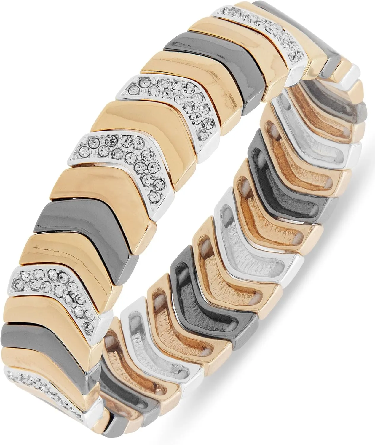 Nine West Women's Boxed Tri Tone Stretch Bracelet
