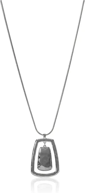Nine West Women's Silvertone Adjustable Pendant Necklace, 36" L