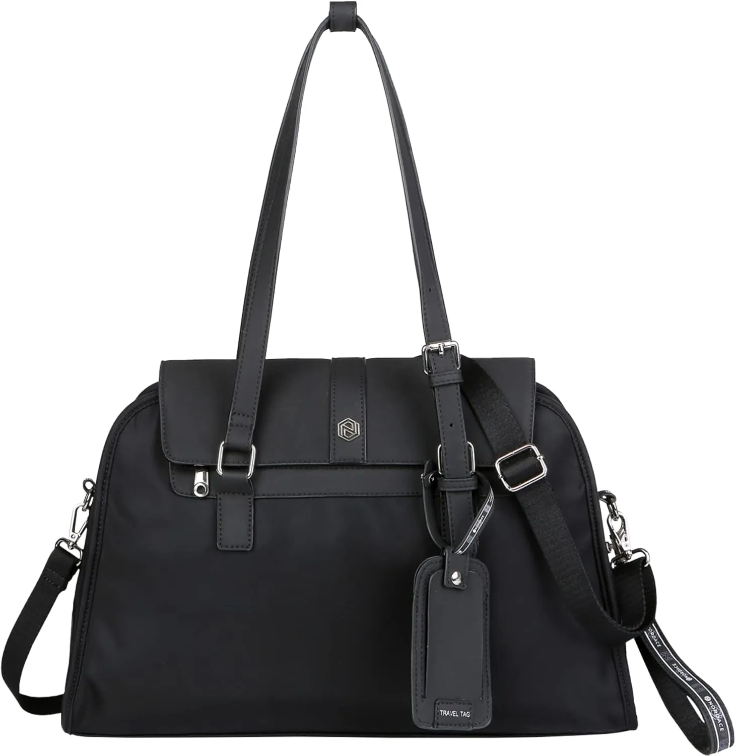 Nordace Leiden Smart Duffel Bag for Women with USB Charging Port, Water Resistant - Travel Duffel Bag (Black)