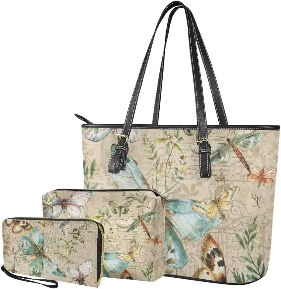 Novelty Handbag Wallet Purse for Women,Handbag Wallet Combo Personalized Hobo Bag Work Tote Bag with Wallet Set