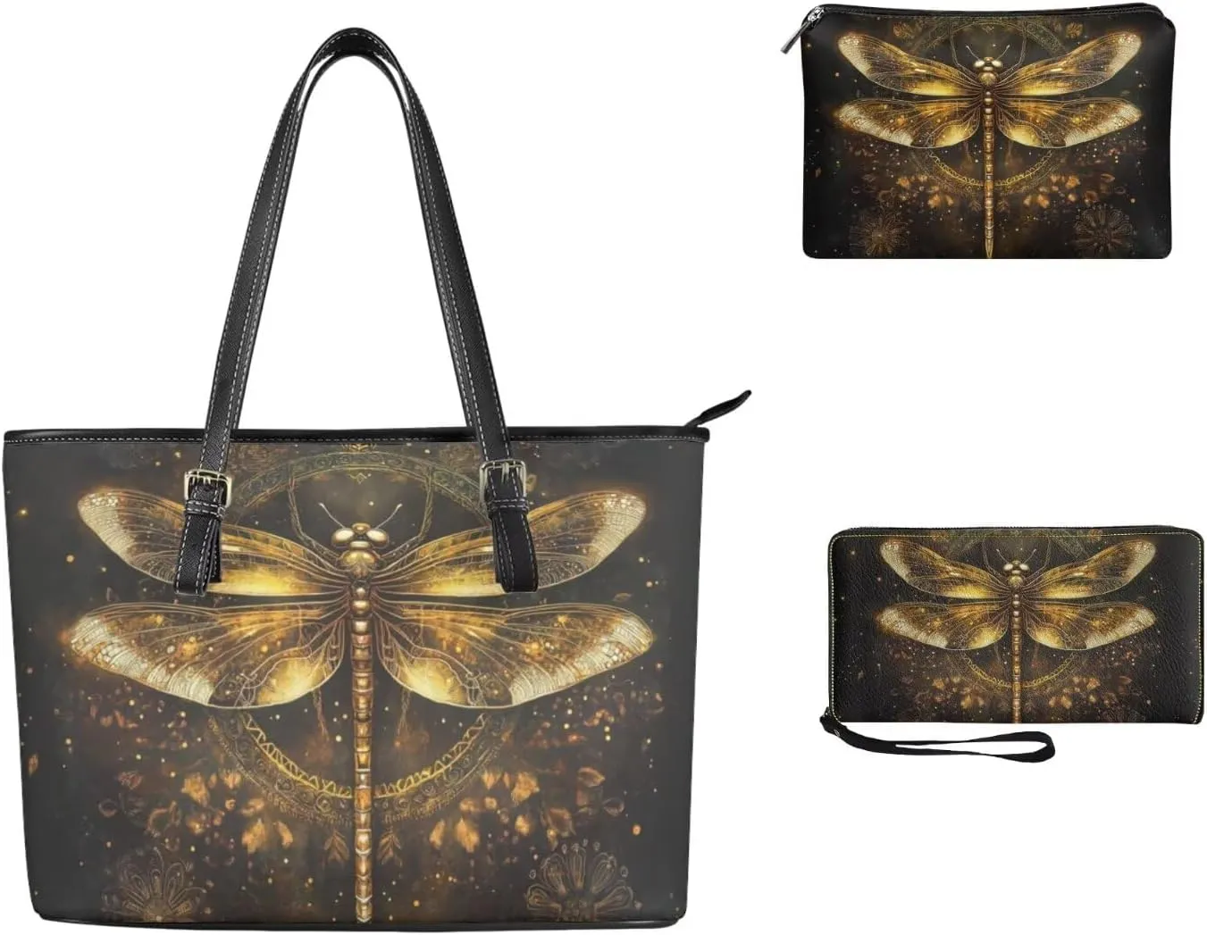 Novelty Handbag Wallet Purse for Women,Handbag Wallet Combo Personalized Hobo Bag Work Tote Bag with Wallet Set