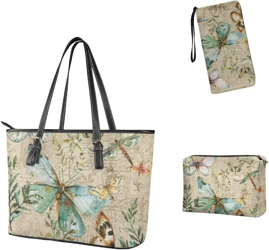 Novelty Handbag Wallet Purse for Women,Handbag Wallet Combo Personalized Hobo Bag Work Tote Bag with Wallet Set