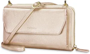 nuoku Womens RFID Wallet Purse Wristlet Crossbody Clutch with Zip Around 2 Strap